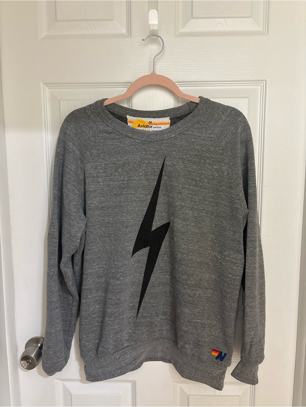 Aviator Nation lightning bolt crew neck sweatshirt